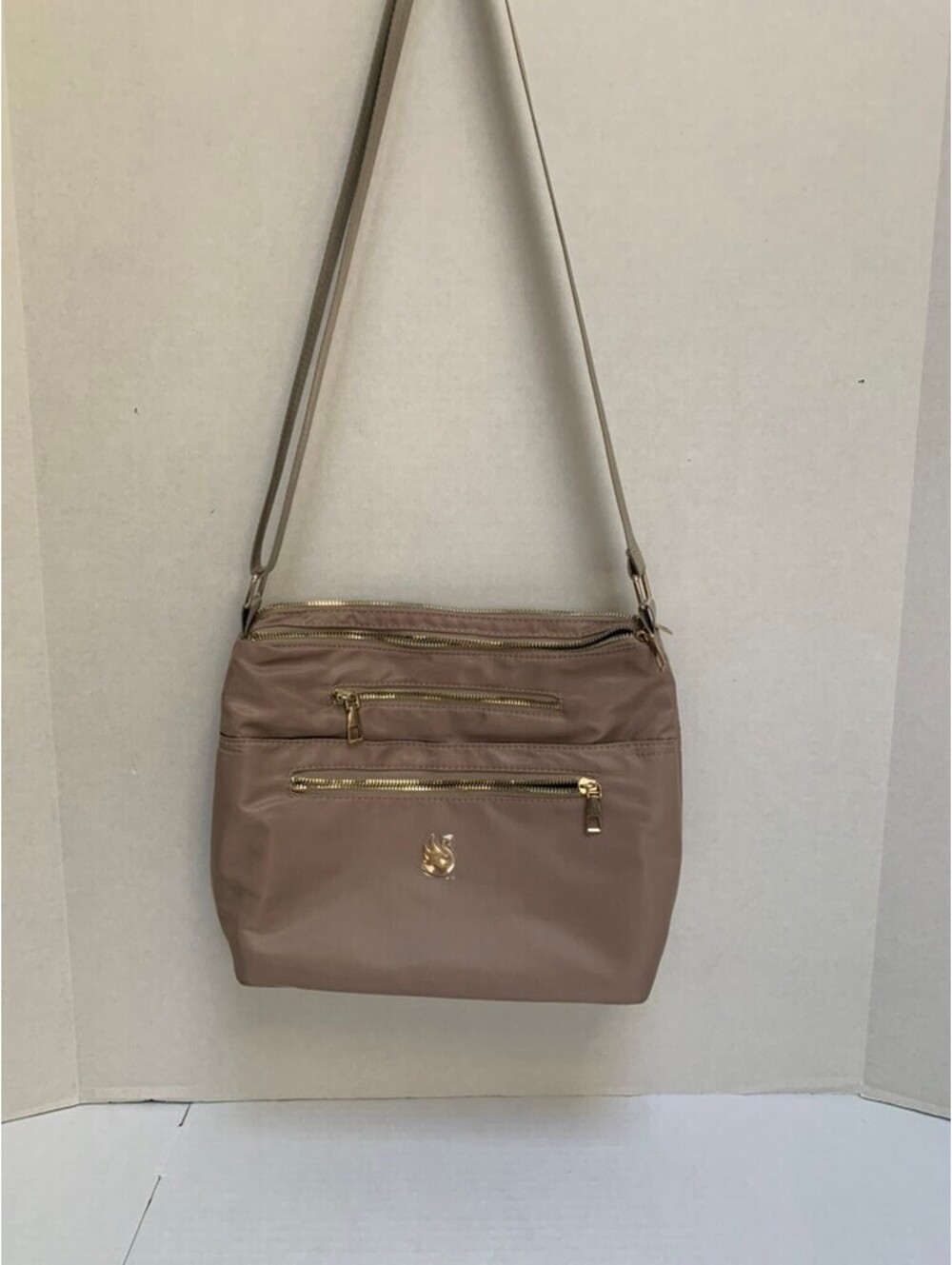 Gloria Vanderbilt Nylon Crossbody Tan Bag Purse